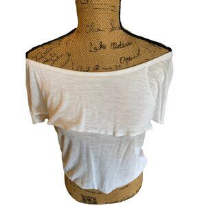 🌸3/$15🌸Medium Off White Off Shoulder Blouse with Overlay Front Medium